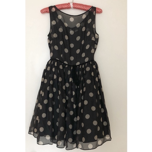 Black Polka Dot Cocktail Dress - Picture 3 of 11